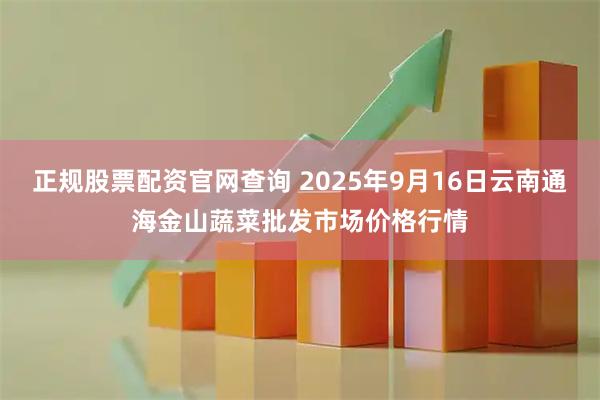 正规股票配资官网查询 2025年9月16日云南通海金山蔬菜批发市场价格行情