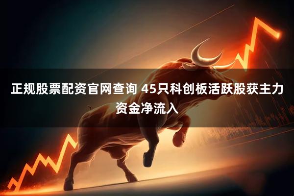 正规股票配资官网查询 45只科创板活跃股获主力资金净流入